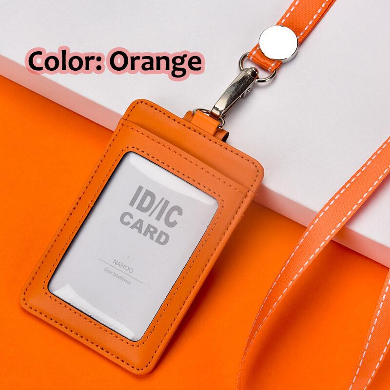 Echte leren ID-kaarthouders Zakelijke mode Werkkaarthouder met nylon koord ID-borstkaarten Naamplaatje