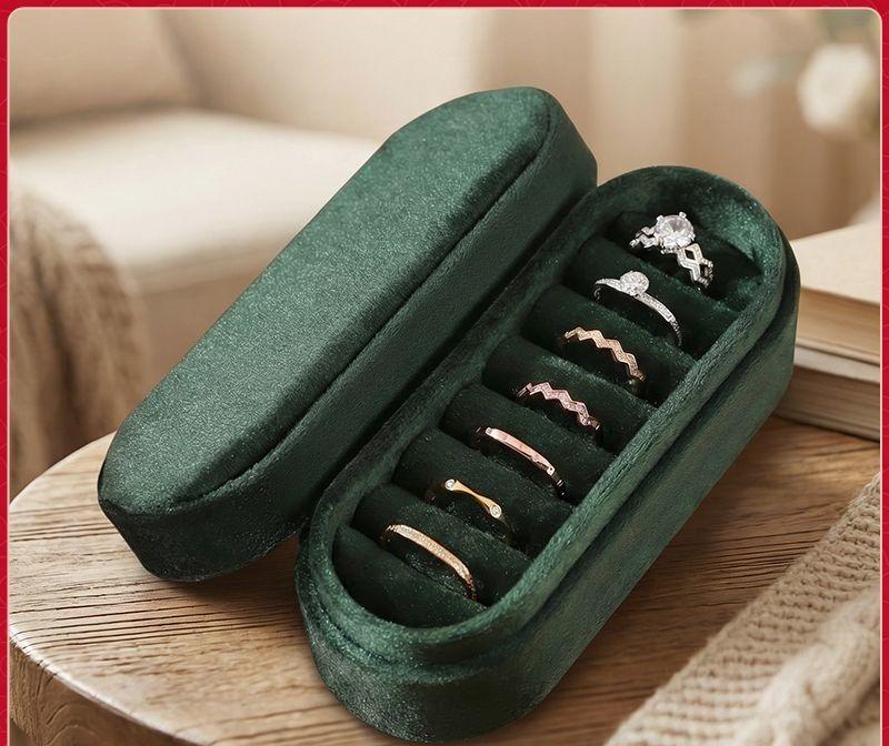 Velvet Jewelry Box Premium Suede Ring Storage Box Empty Box Earrings Ring High-end Light Luxury Design