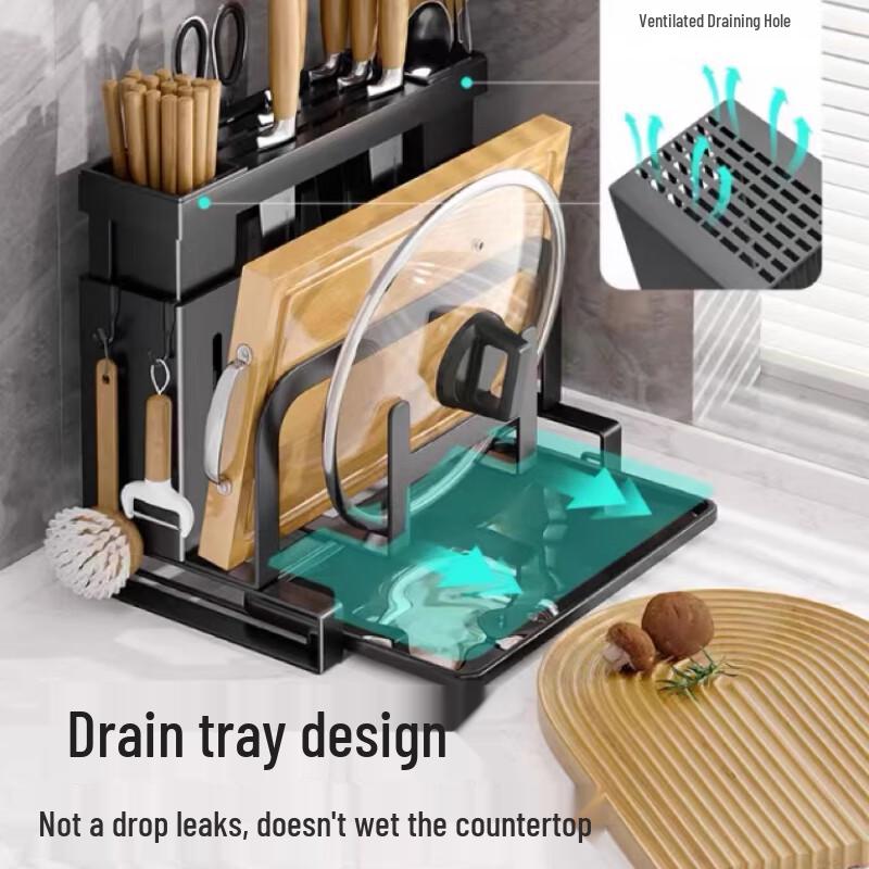 Wall-Mounted Kitchen Knife & Utensil Organizer