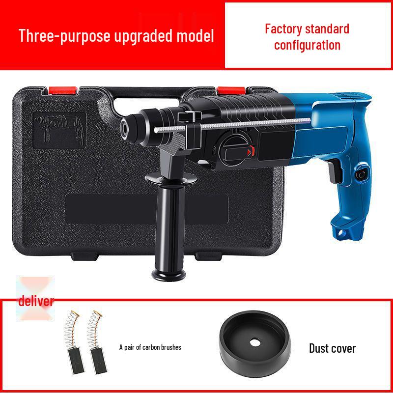 Multifunctional Lightweight High-Power Electric Hammer, Pick, and Drill for Household and Industrial Grade Concrete Impact.