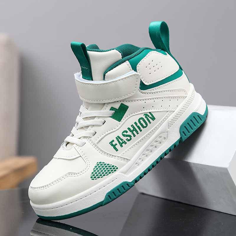 

Children s shoes autumn and winter boys board shoes velvet two cotton warm girls shoes high-top Korean version of medium and older children s sports 40
