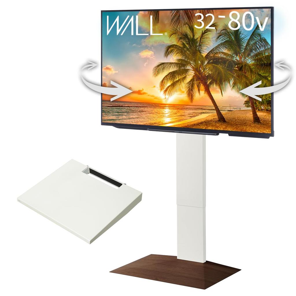 EQUALS TV Stand Wall Mounted TV Stand WALL V3 SW High Type Shelf Board Large Size Set Walnut Base [SWING] +