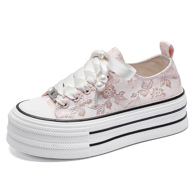 Platform Canvas Shoes Student Board Shoes Casual Versatile Trendy Single Shoes Little White Shoes