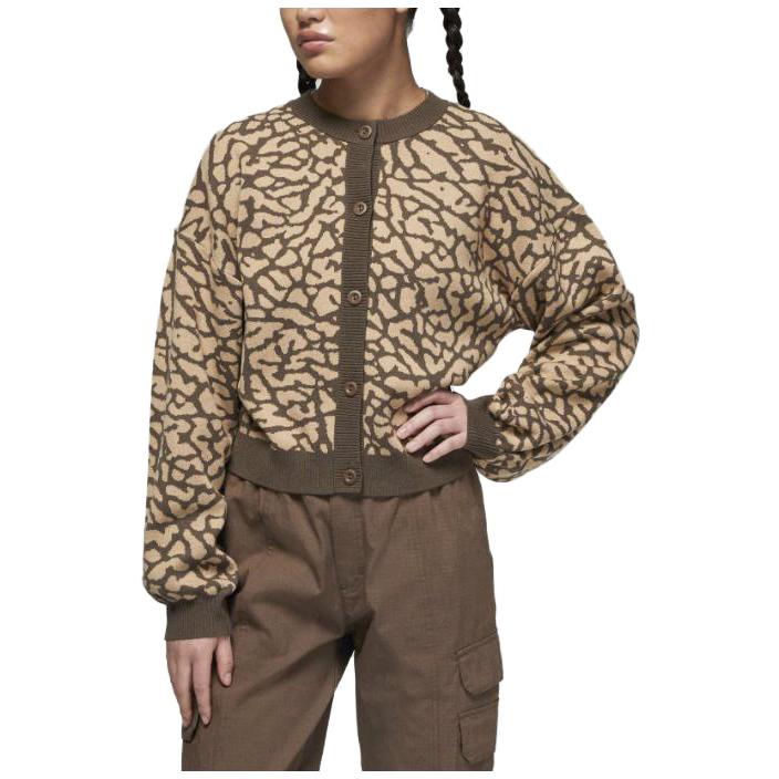 Jordan Damen Flight Jacquard Strickjacke (Asiatische Größen) Palomino Zement Damen Streetwear DX0449-274