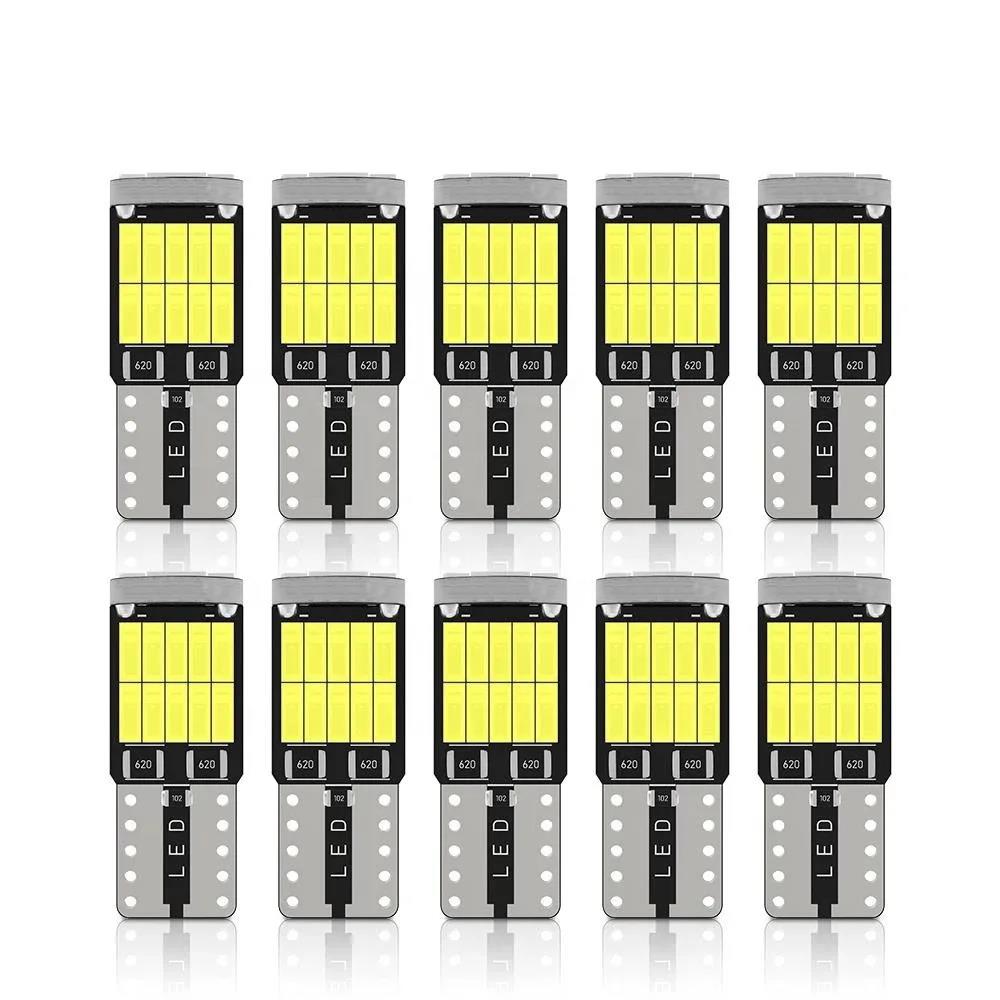 10PCS T10 W5W LED Bulbs - 6000K Cool White 4014 26SMD Canbus Fits 168 194 5w5 for Car Interior Signal Lights Upgrade Bulbs 7