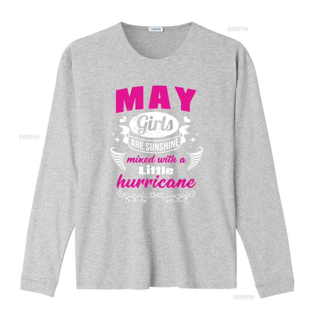 May Girl T Shirt Girls Are Sunshine Born In Birthday Month Taurus Astrology Vintage Washed Breathable Homme Graphic Stretched
