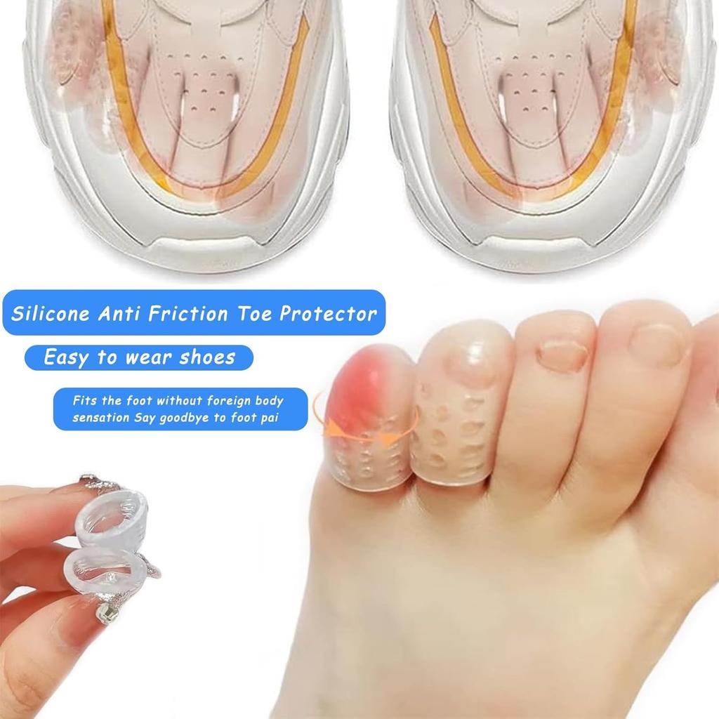 Silicone Anti-Friction Toe Protector, Silicone Toe Protectors, Gel Toe Protectors, Breathable Little Toe Covers, Blisters, Calluses, and Corns