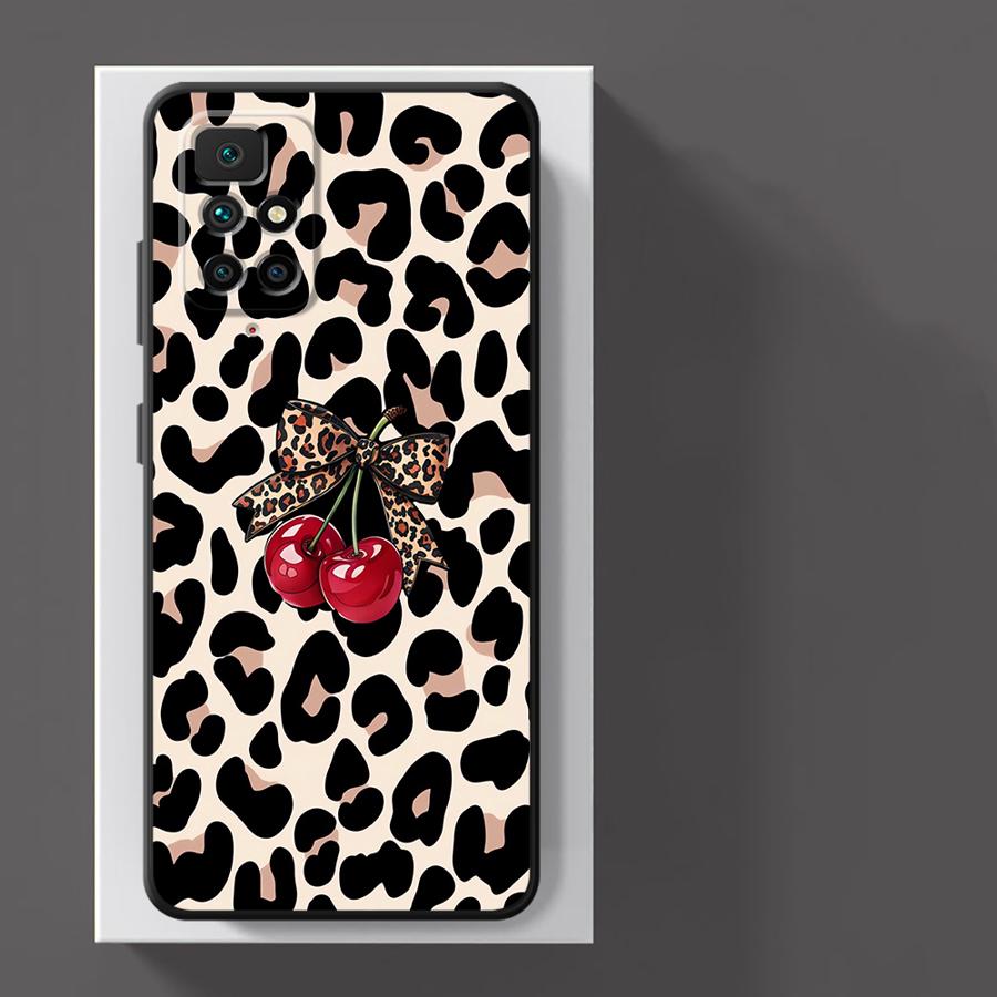 Leopard Cherry Funda Phone Cover Case for Xiaomi Redmi K40 K80 Pro A4 A3 A1 A2 Plus 12C A5 13C 14C 10 9