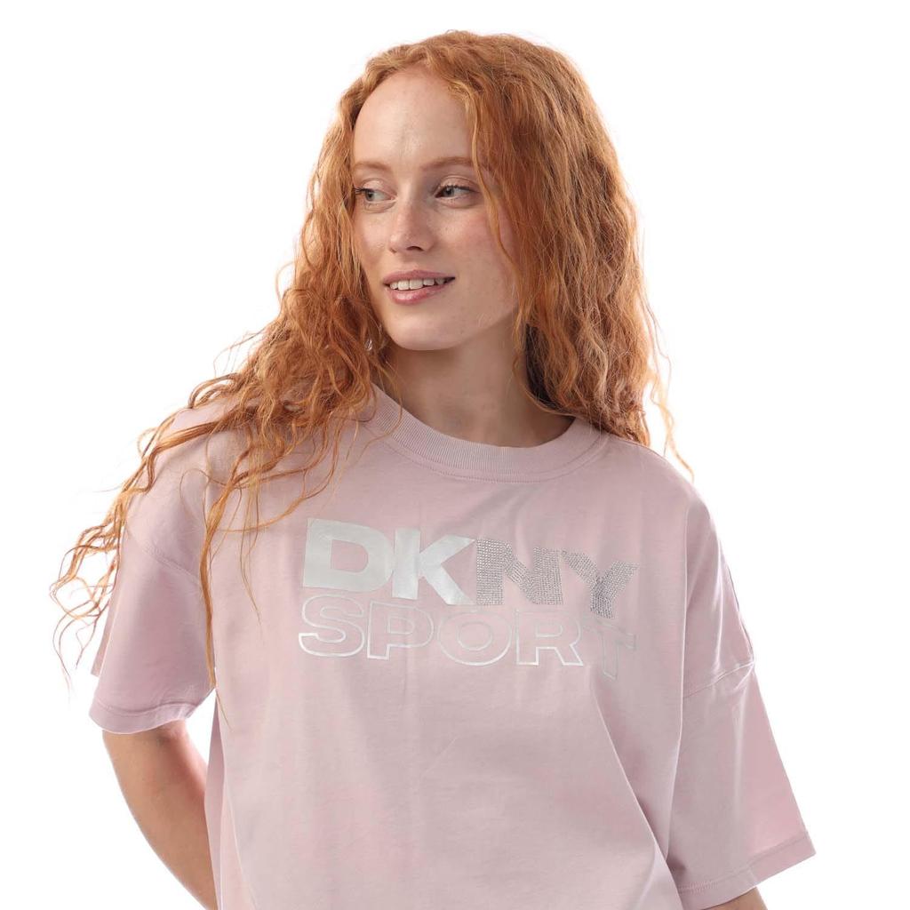 DKNY Womens/Ladies Rhinestone Foil Logo T-Shirt
