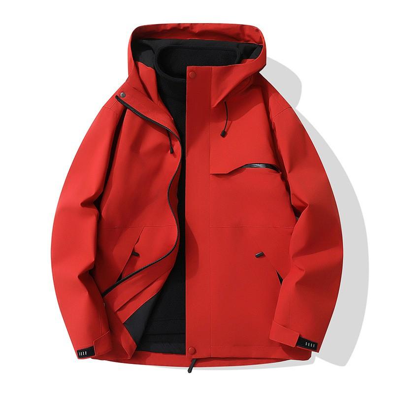 Mens Womens 3-in-1 Waterproof Windproof Hiking Jacket With Removable Shell Gore-Tex Fabric All-Season Outdoor Parka