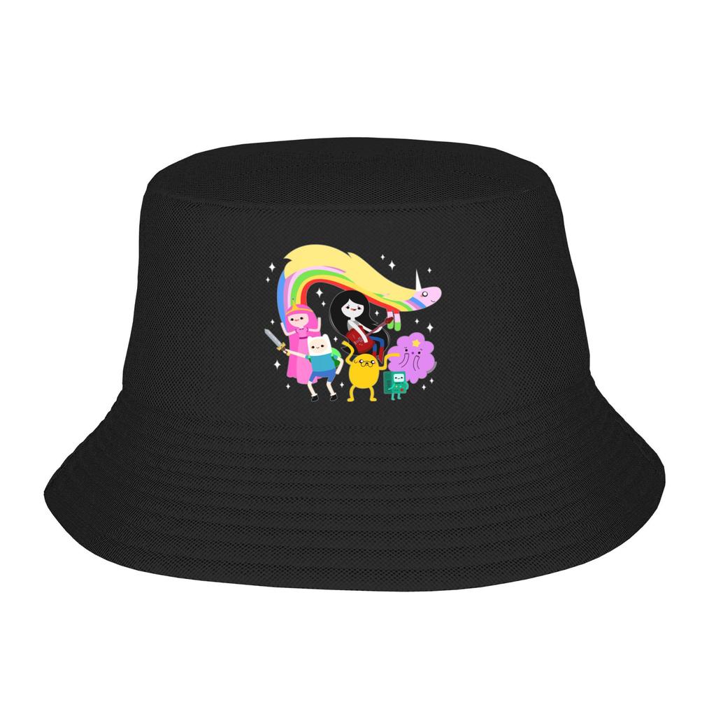 Trendy Adventures Time Jake the Dog Hearts Bucket Hats Teen UV Protection Hiking Fishing Caps Travel Headwear Panama Hat