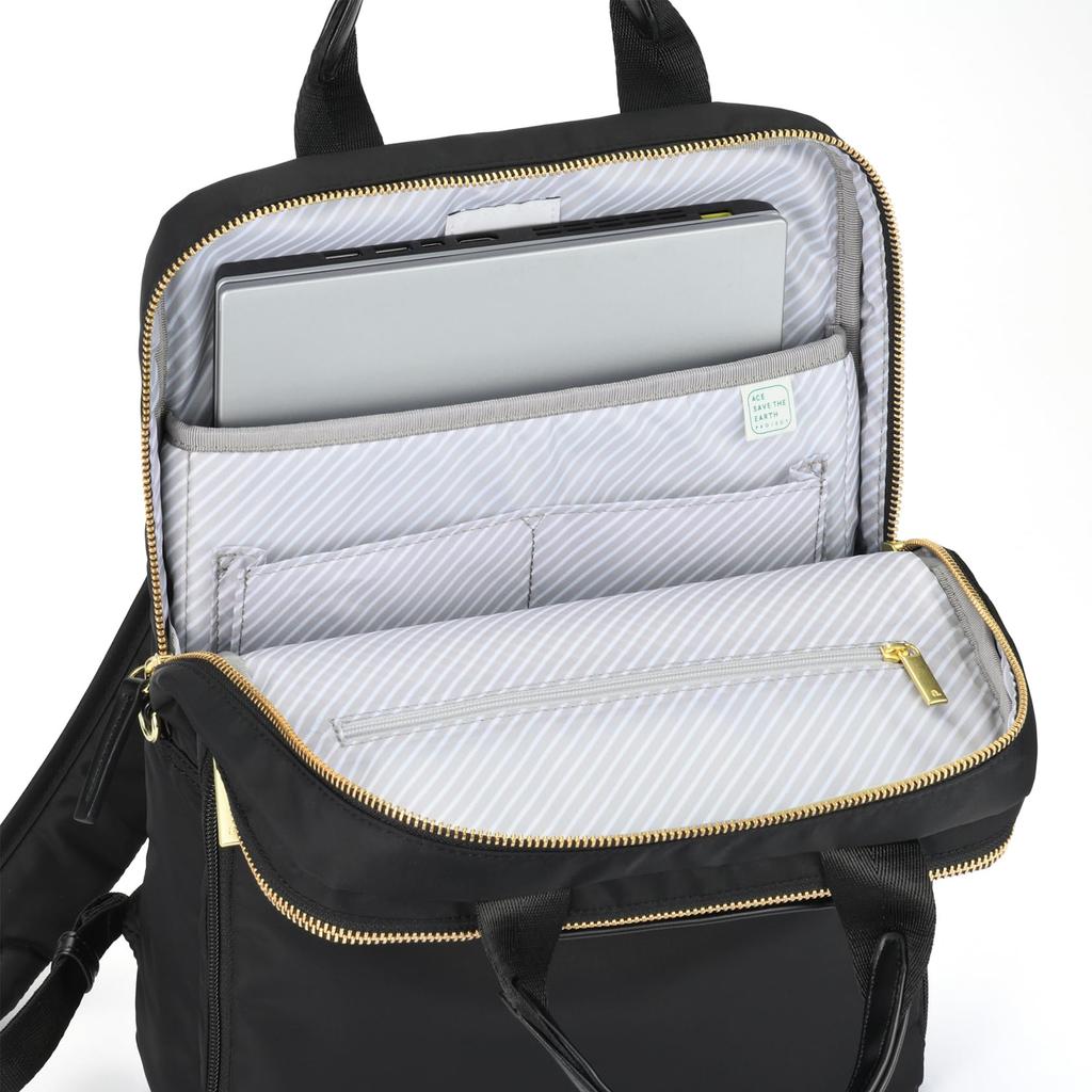 Ace Gene Fit'em Business Backpack for Women, A4 File and 13.3-inch Laptop Storage, No. 68681