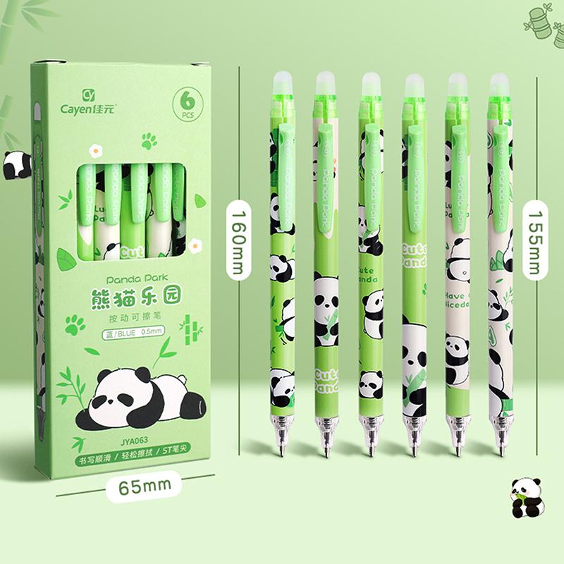 6Pcs Cute Capybara Panda Gel Pens Set Erasable Pens Office School Supplies Kawaii Aesthetic Stationery