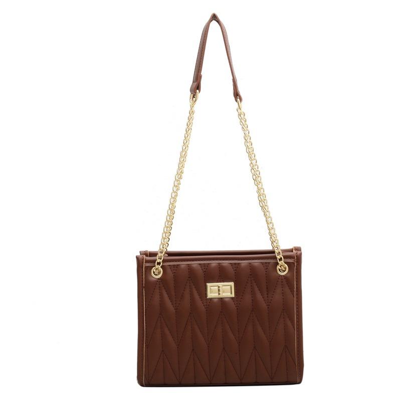 Rhombus Texture Small Bag Women's Summer New Trendy Fashion Chain Shoulder Messenger Bag Personalized Trendy Small Square Bag