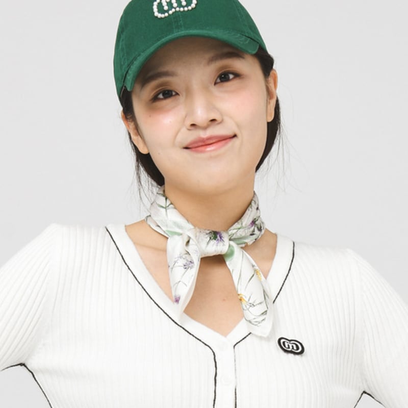 DOYOUKNOWMC ALL SEASON Green Square Garden Flower Petite Scarf