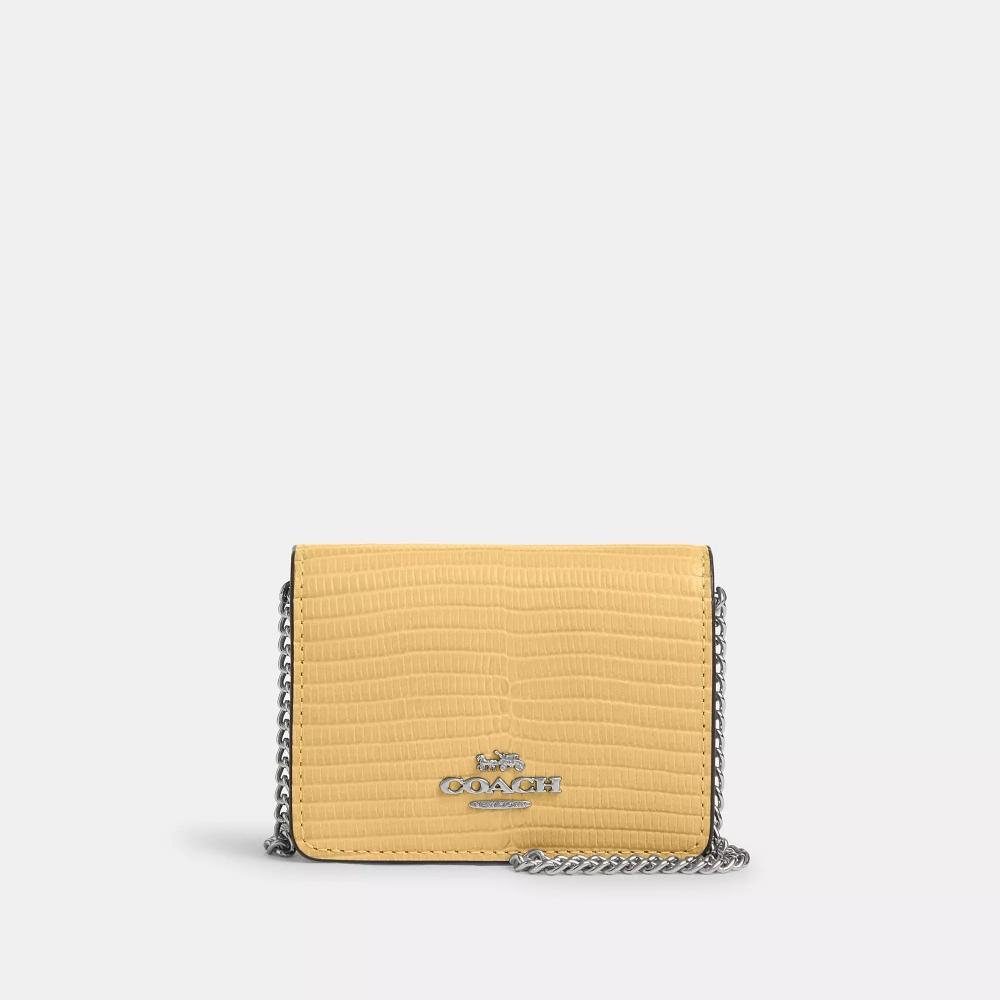 

Мини-кошелек Coach на цепочке, серебристый Hay