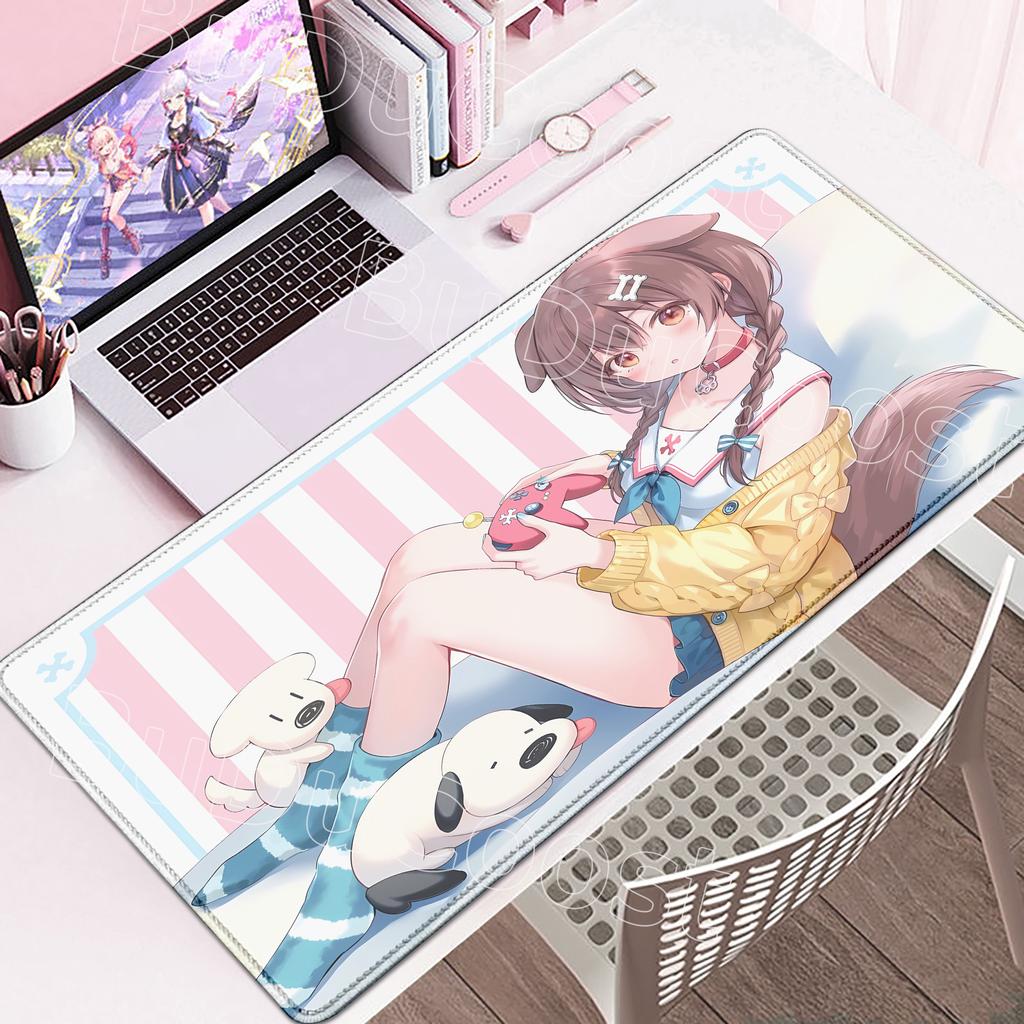 New Kawaii Cute Inugami Korone Mouse Pad Gamer Accessories Keyboard Desk Mat Non-Slip Laptop Large Anime Hololive Girl Mouse Pad