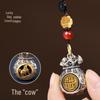 Rotatable Money Bag Zodiac Keychain Pendant for Prosperity
