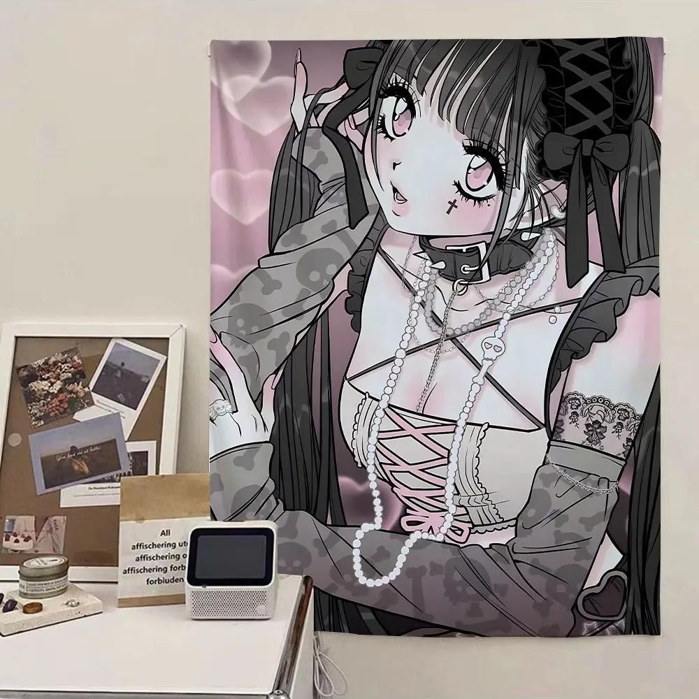 2025 new Japanese anime girl Print Party Tapestry Student Dormitory Bedside Bedroom Decoration Hanging Rental House Tapestry