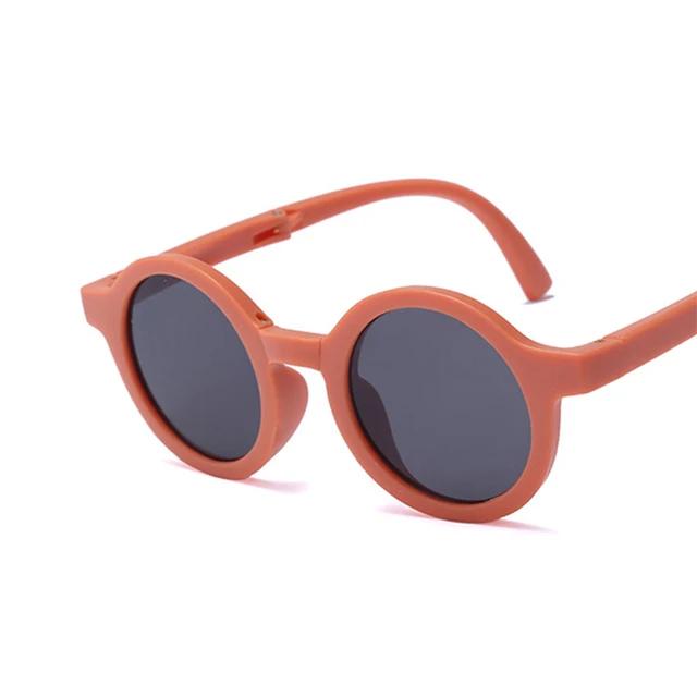 

Foldable Kids Sunglasses Girls Boy Children Sun Glasses Round Street Beat Eyeglasses Cute Baby Shades Eyewears помаранчевий