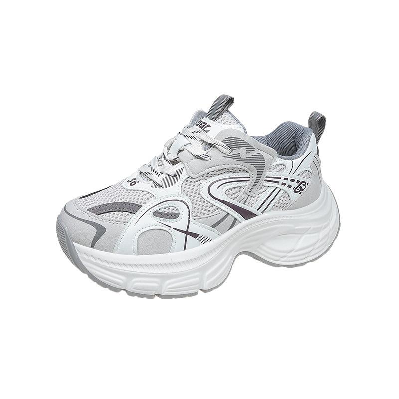 European dad shoes women s 2025 spring new breathable height increase casual super fire running sneakers 35 серый 4346₽