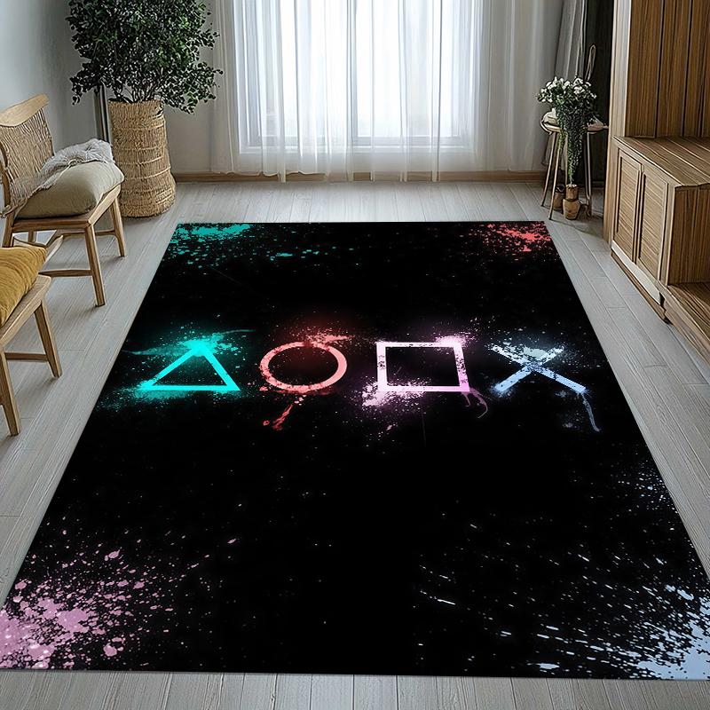 Cartoon Game Gamer Zone Controller Logo Living Room Non-Slip Area Rug Soft Carpet for Bedroom Playroom Sofa,Home Decor Doormat