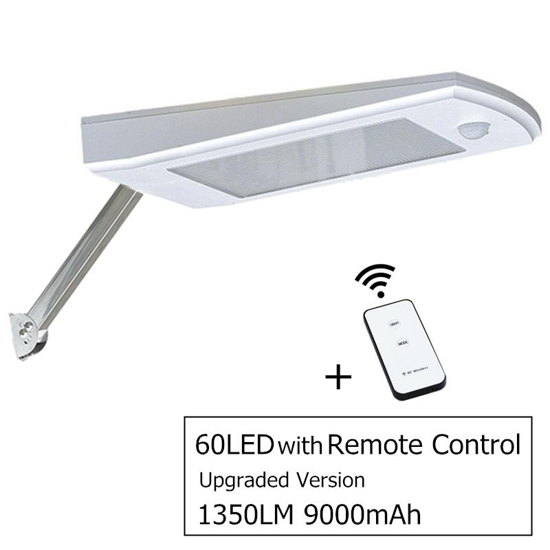 Iluminare cu panou solar îmbunătățit, în aer liber, impermeabil, iluminat stradal stâlp rotativ, iluminat solar de perete cu 4 moduri pentru calea de grădină.