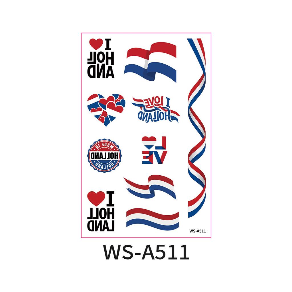 World fan national flag face stickers for football events, waterproof and sweat-resistant, suitable for competitions and sports events, tattoo