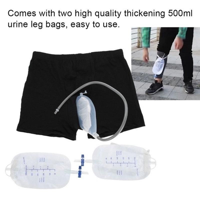Reusable Male Urinal Bag Urine Bag Silicone Urine Funnel Pee Holder Collector with Catheter for Men Hygiene (Random Delivery)
