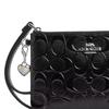Coach Corner Zip Ristretto 16 Leather Handbag With Iconic Heart Charm Women Handbags Black CDY96-SVBK