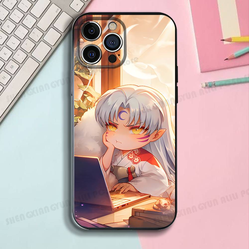 Kawaii S-Sesshomaru Silicone Soft Phone Case For IPhone17 16 15 14 13 12 11 Pro Max Plus X XR SE Cover