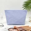 Modern Striped Polyester Toiletry Bag With Breathable Design For Travel And Daily Use