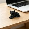 xiaobudian 3D Printed Cat Ornament, Realistic Plush Texture Figurines, Black White Cute Healing Sculpture, for Desk Car Bookshelf Decor