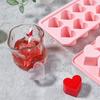 Ice Tray, Silicone Easy Release Ice Cube Mold, Reusable Love Heart Pink Blue Red 10 Compartment Cupcake Mold For Baking Freezing