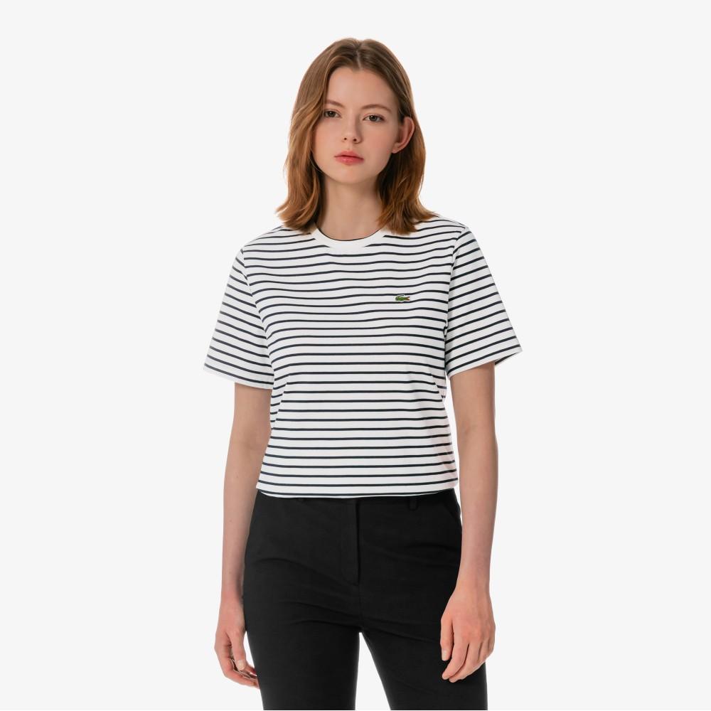 [Lacoste] Women's Striped Short-Sleeve T-shirt TF262E-56G166