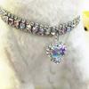 Herzförmig Tränenförmig Diamant Katzenhalsband Luxus Haustier Hals Dekorative Produkte Niedlich Bling Hund Kristall Anhänger Diamant Halsband
