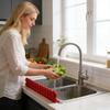 Silicone Sink Splashback For Kitchen And Bathroom With Suction Cup, Faucet Splasher To Keep Clothes Dry And Countertops Clean