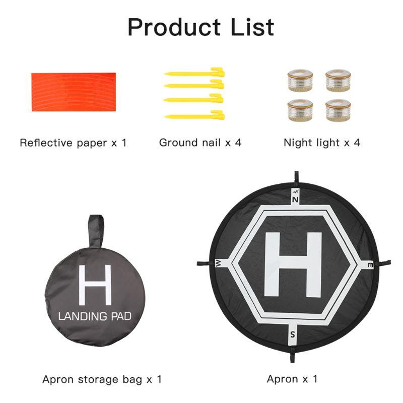 Luminous  Landing Pad 55cm Waterproof Parking Apron For -DJI for  1/2/for  Air 2/ 3  One