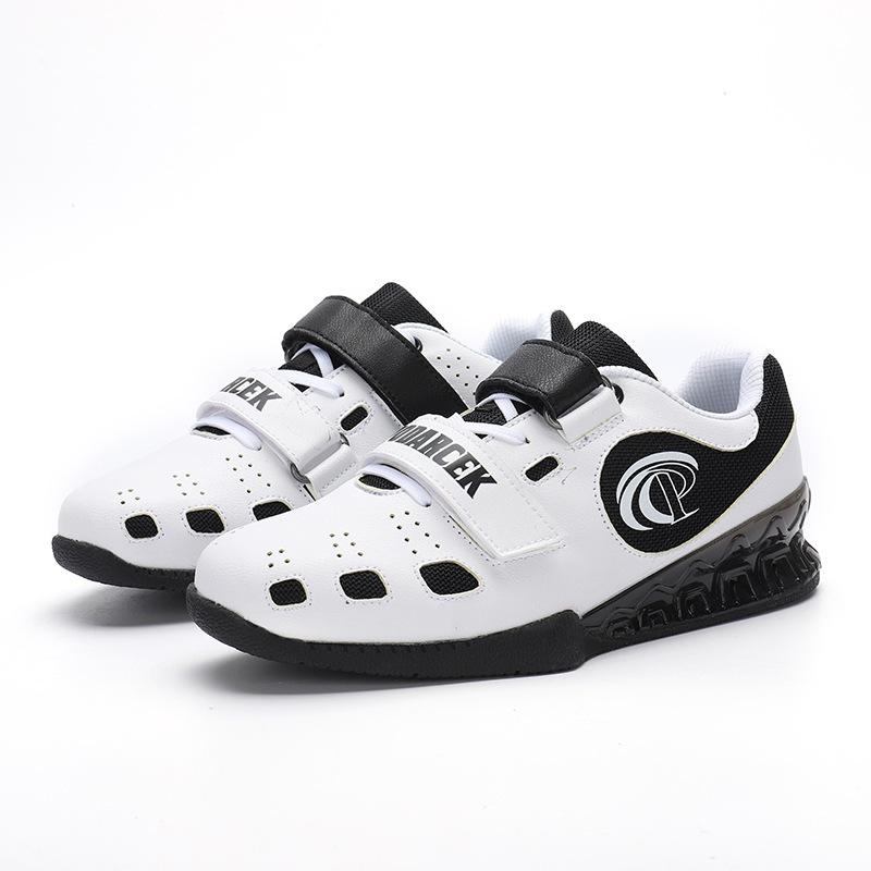 Men's Elastic Weightlifting Shoes Gym Squat Shoes Anti-slip Gym Strength Training Sneakers Breathable Fitness Sports Shoes