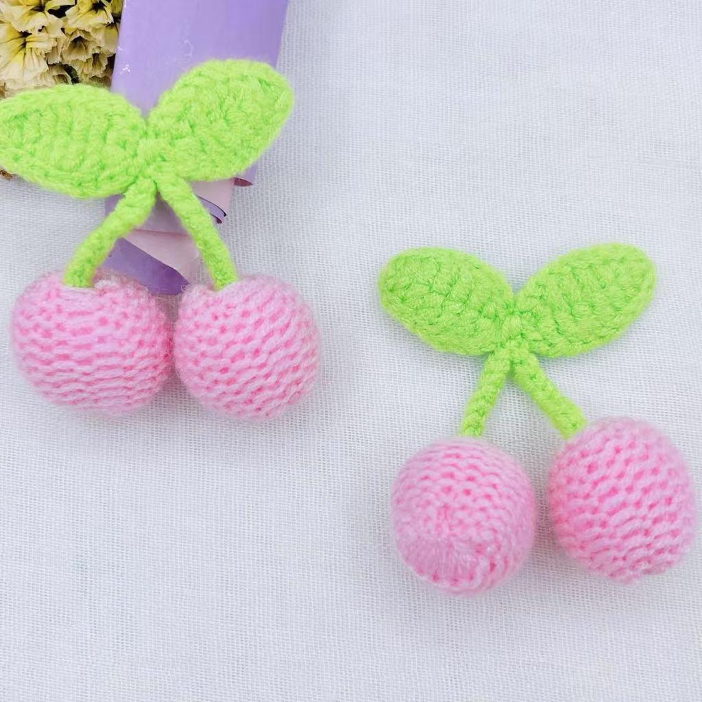 Cherry 3D Knitted Wool Yarn for DIY Jewelry, Socks, Hats, Toys, Keychains, and Decorative Accessories