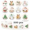 500Pcs/roll Merry Christmas Sticker Cute Santa Snowman Elk Gift Seal Labels Wrapping Decor Stickers for Bag Envelope