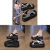 Summer Female Platform Sandals With Crossed Pu Upper And Rubber Sole For Beach Casuals