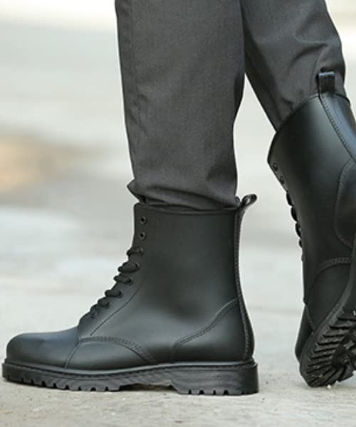 Aimoha and Short Rain Waterproof Short Rain Rubber Unisex Rain Boots for Men and Easy to Wear and Walk in Men's Women's Boots, High-Top Boots, Boots,
