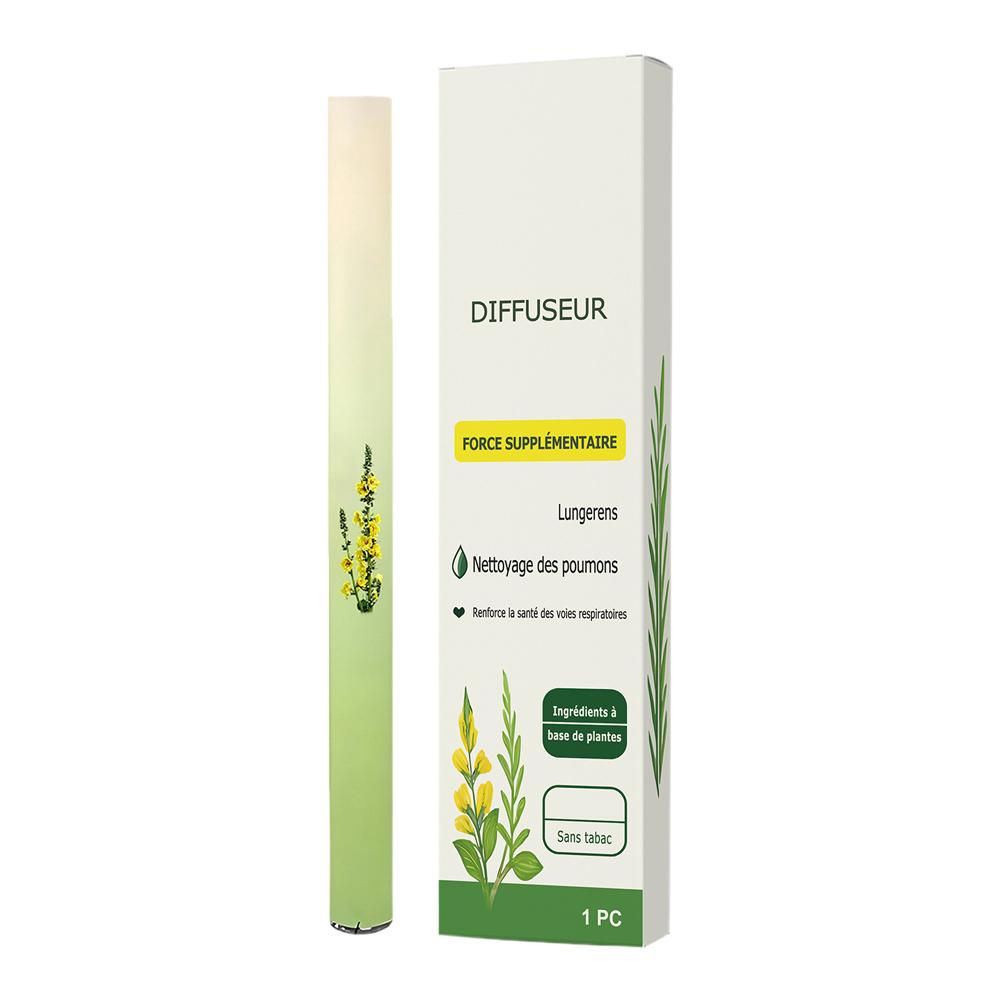

Палочка-диффузор для очищения легких Натуральные растительные экстракты Ментол Коровяк Тимьян для здоровья дыхательных путей Очищение легких от мокроты Облегчение дыхания зелёный