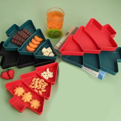 Creativ în formă de brad de Crăciun Bomboane Gustări Nuci Fructe uscate Farfurie din plastic Vase pentru gustări Bol Tavă pentru mic dejun Desert pentru petrecere de nuntă