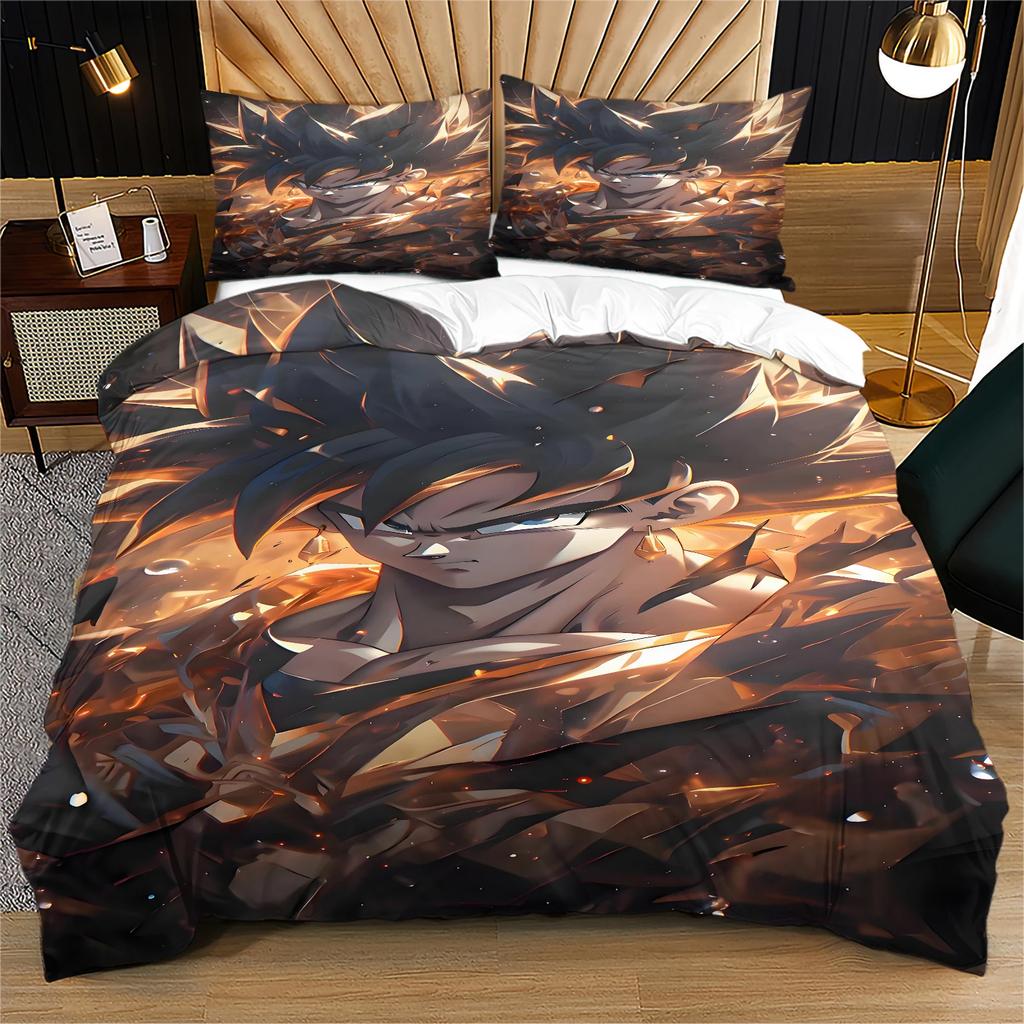 Anime 3D-Dragon-Ball Pattern Bedding Set Pillowcases 2/3pcs Duvet Cover Kids Teen Bedroom All Season Decorative Bed Set