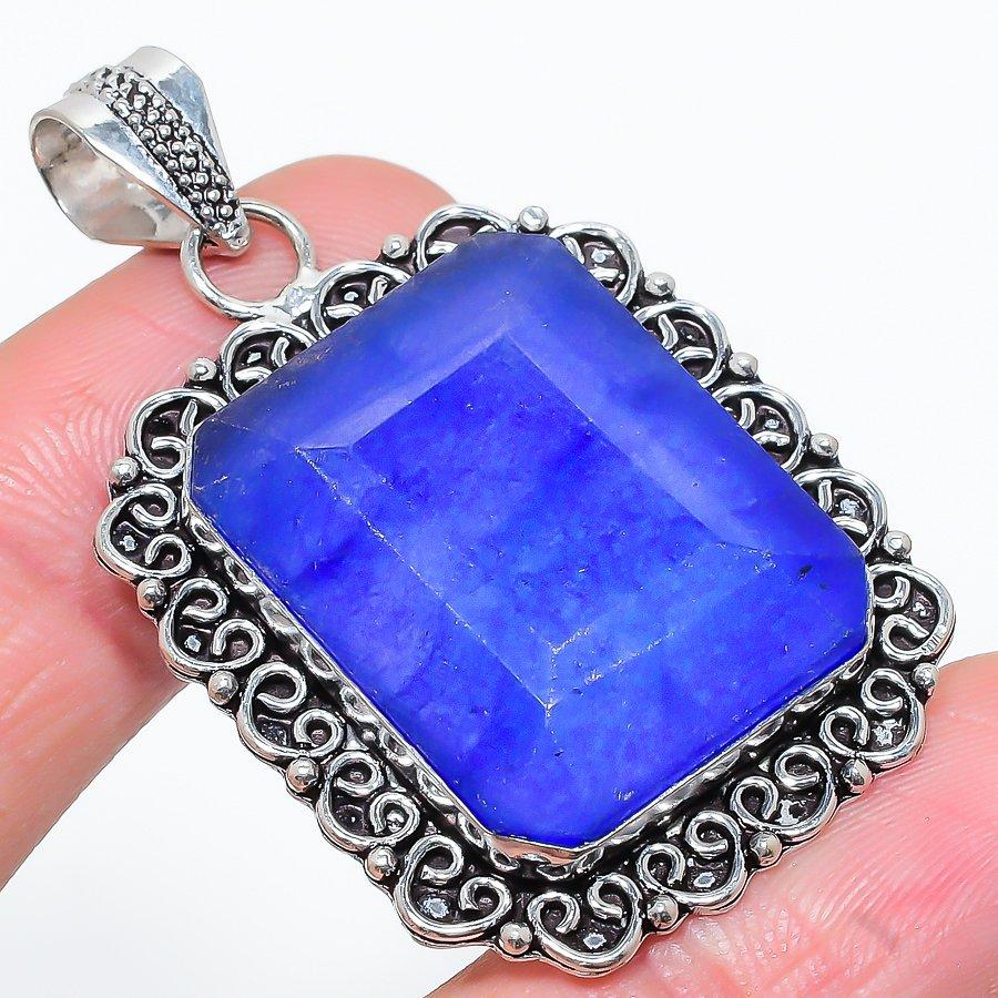 

Sapphire(Simulated) Gemstone Handmade Ethnic Jewelry Pendant 2.05 VR-1965