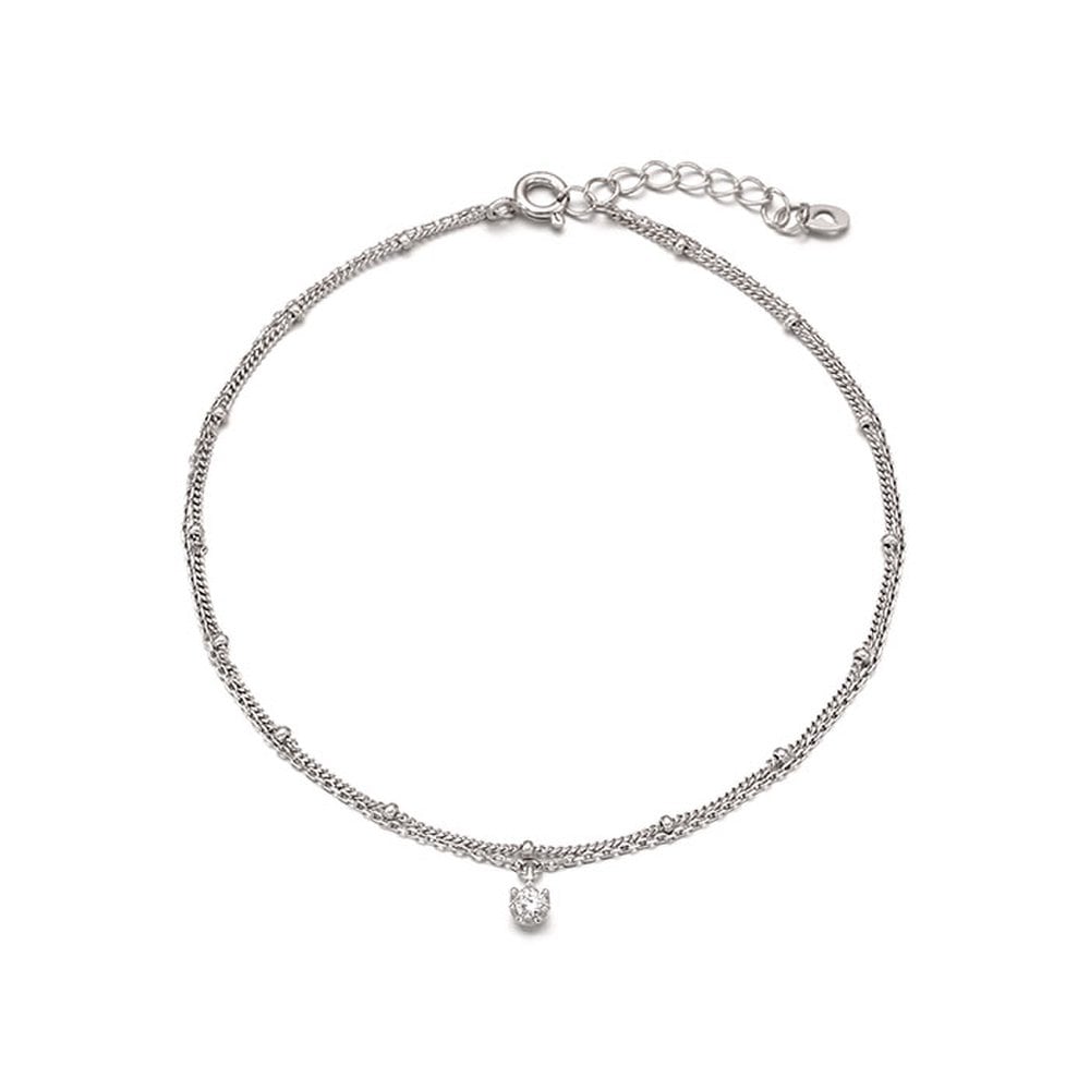 Point Dew Silver White Anklet Tassvw06784M-3