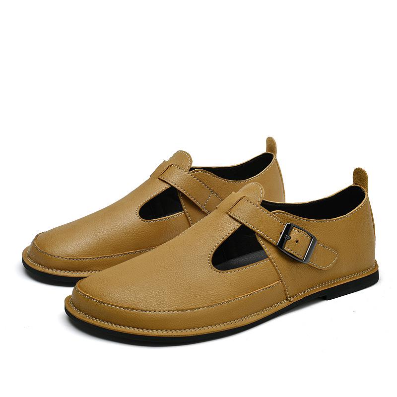 Spring Autumn 2025 Men's Business Casual Slip-On Leather Shoes with Soft Sole and Upper