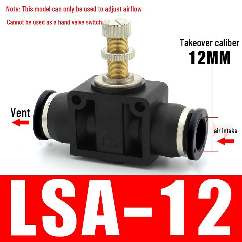 Adjustable Airflow Throttle Valve with Quick Connect (LSA 4/6/8/10mm)
